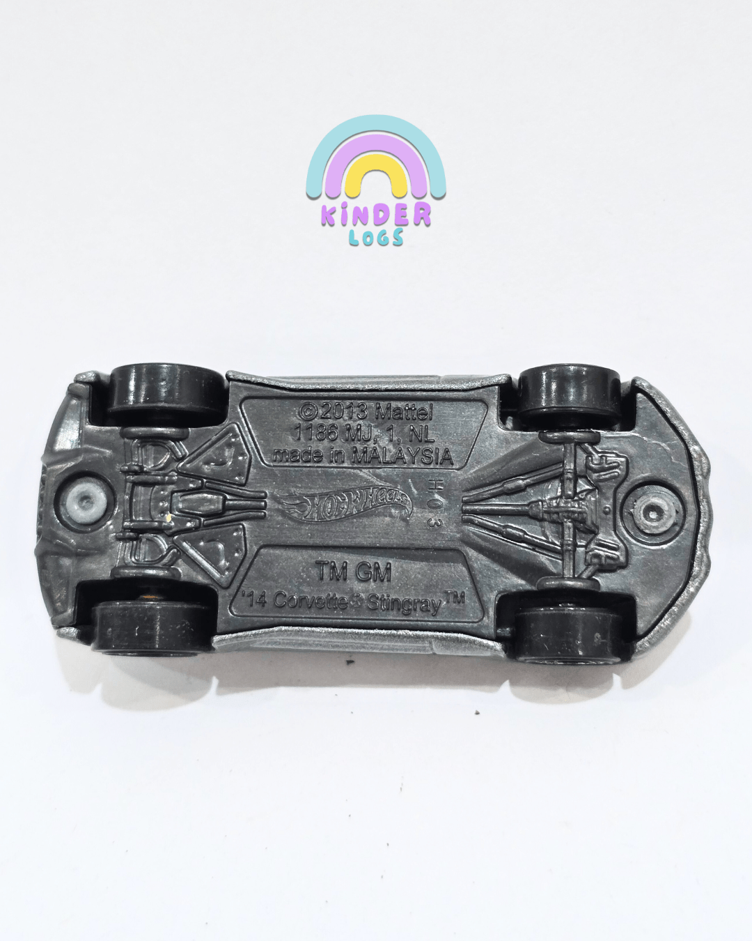 Hot Wheels 2014 Chevrolet Corvette Stingray - Grey (Used Car) - Kinder Logs