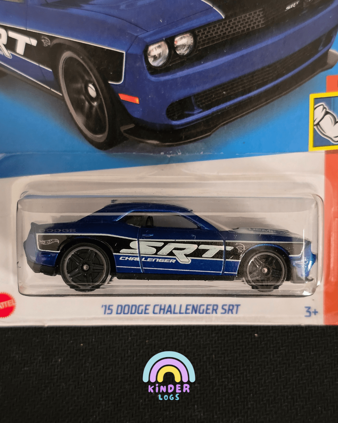 Hot Wheels 2015 Dodge Challenger SRT - Blue (Imported) - Kinder Logs