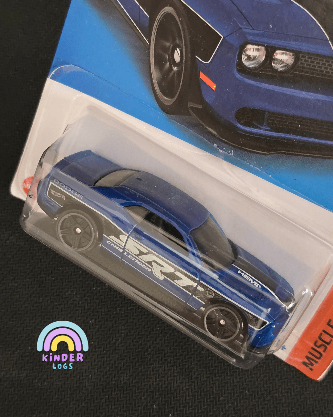 Hot Wheels 2015 Dodge Challenger SRT - Blue (Imported) - Kinder Logs