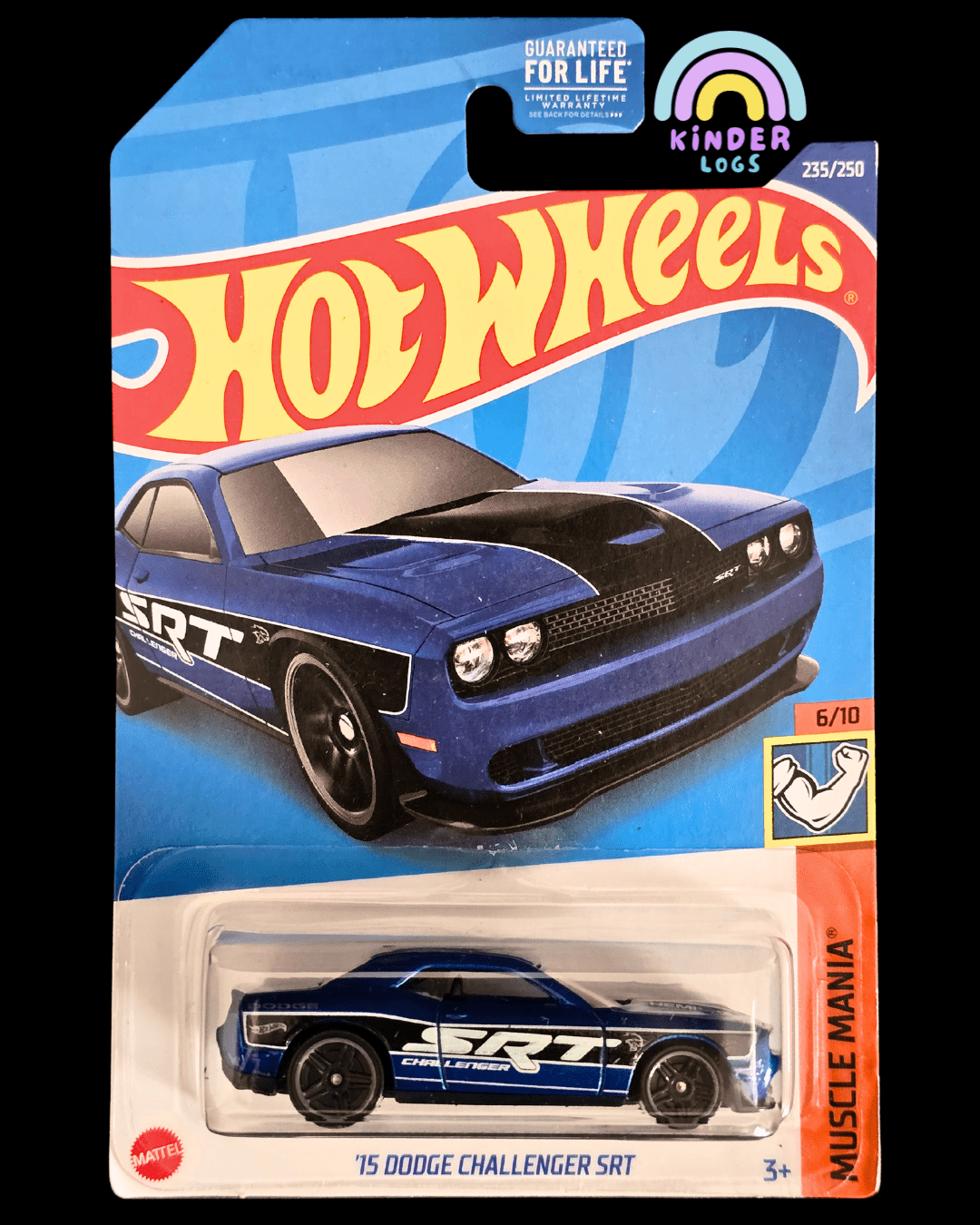 Hot Wheels 2015 Dodge Challenger SRT - Blue (Imported) - Kinder Logs