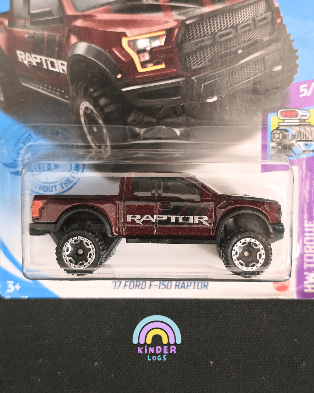 Hot Wheels 2017 Ford F - 150 Raptor - Maroon (Imported) - Kinder Logs