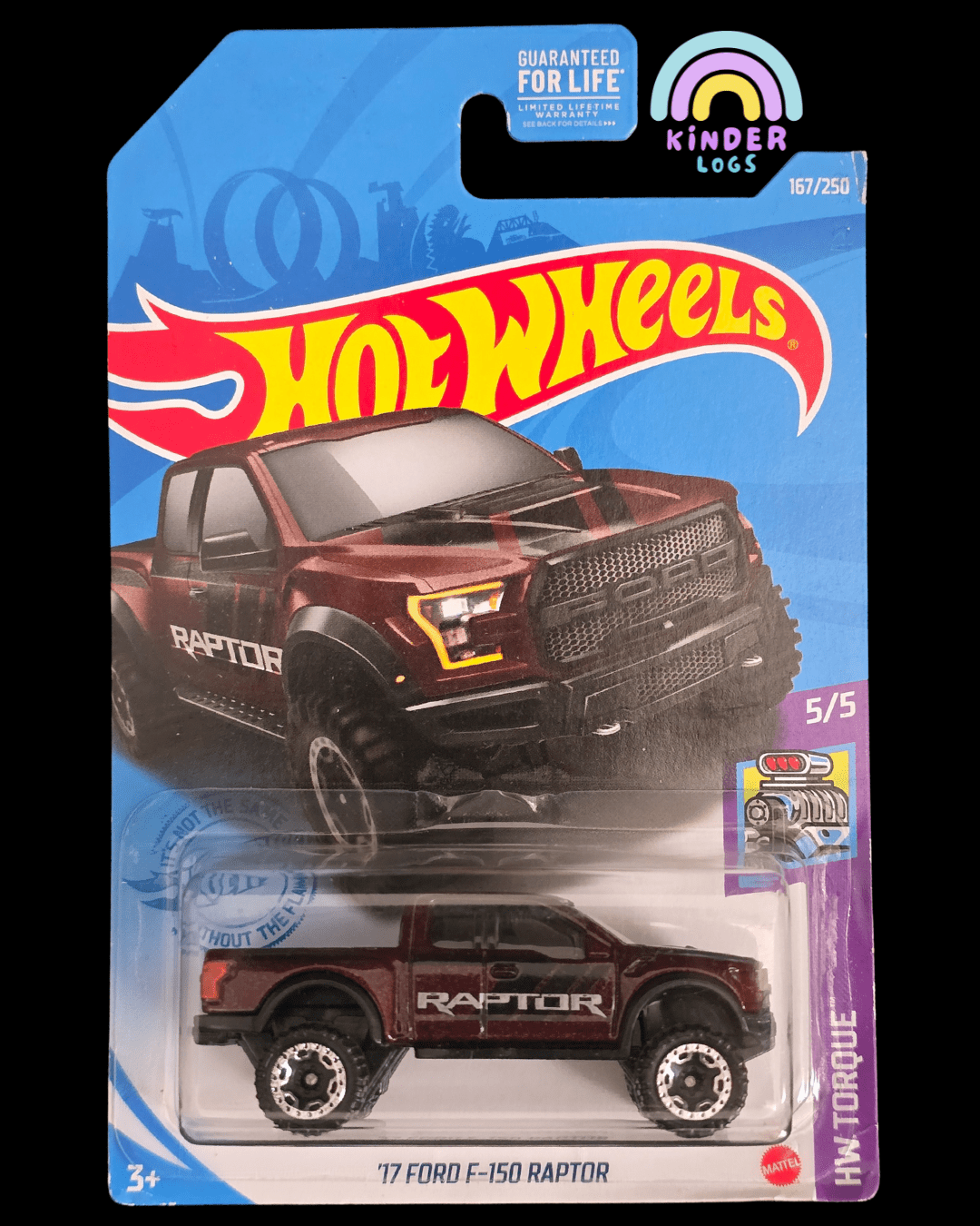 Hot Wheels 2017 Ford F - 150 Raptor - Maroon (Imported) - Kinder Logs