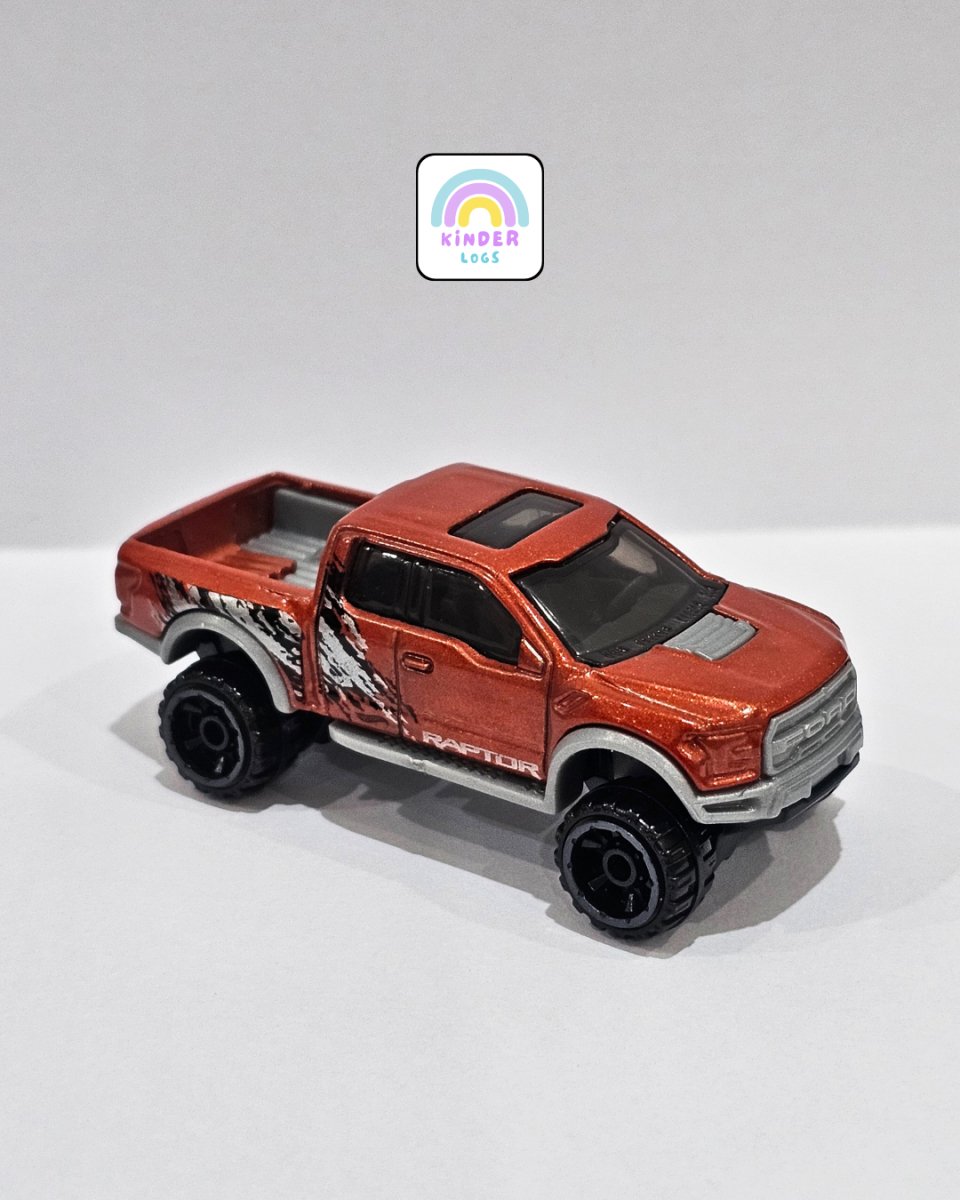 Hot Wheels 2017 Ford F - 150 Raptor - Orange Color (Uncarded) - Kinder Logs