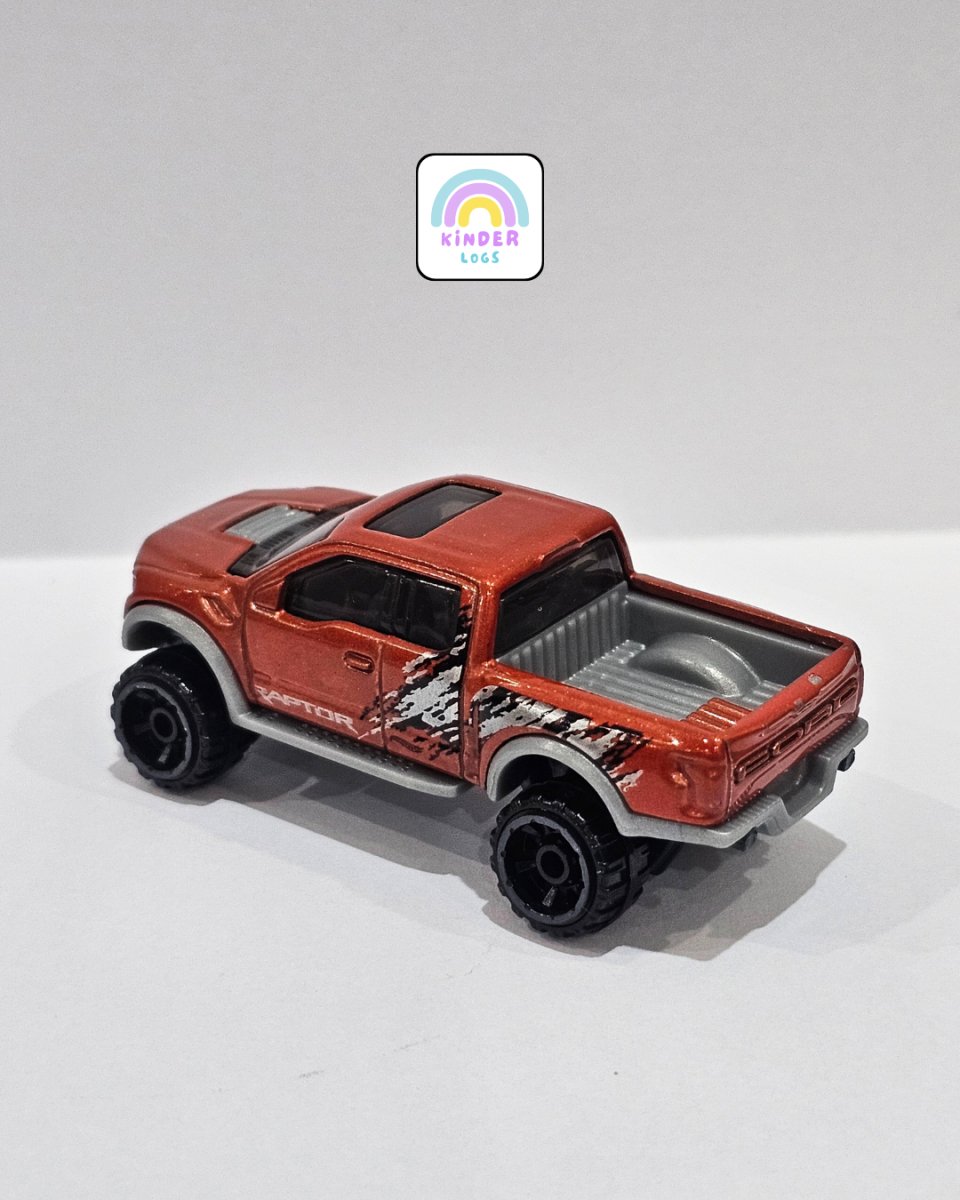 Hot Wheels 2017 Ford F - 150 Raptor - Orange Color (Uncarded) - Kinder Logs