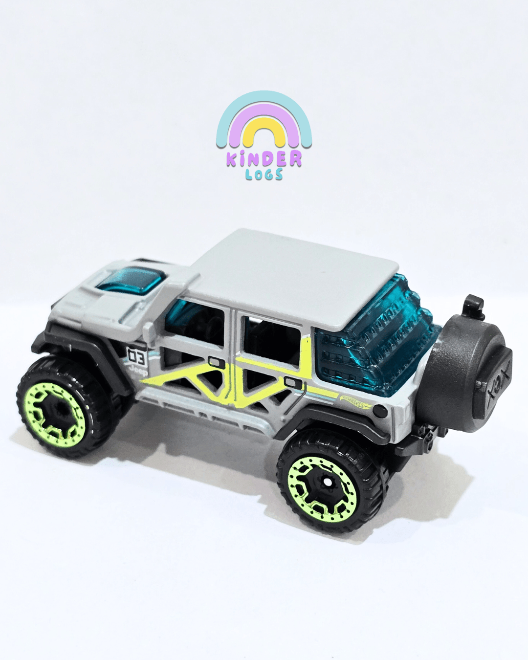 Hot Wheels 2017 Jeep Wrangler - Grey (Uncarded - New) - Kinder Logs