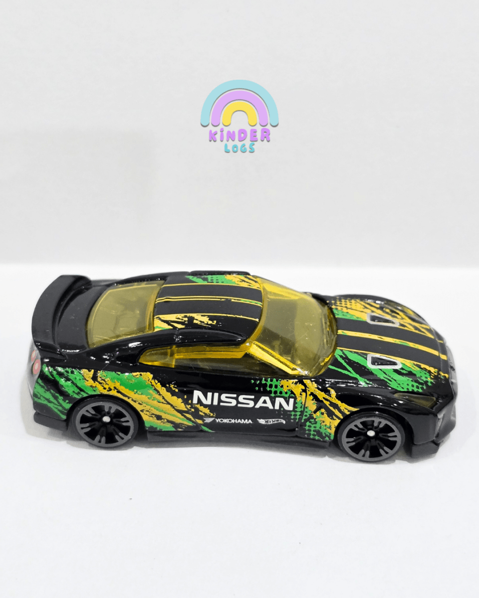 Hot Wheels 2017 Nissan GT - R (R35) - Neon Speeders (Uncarded) - Kinder Logs