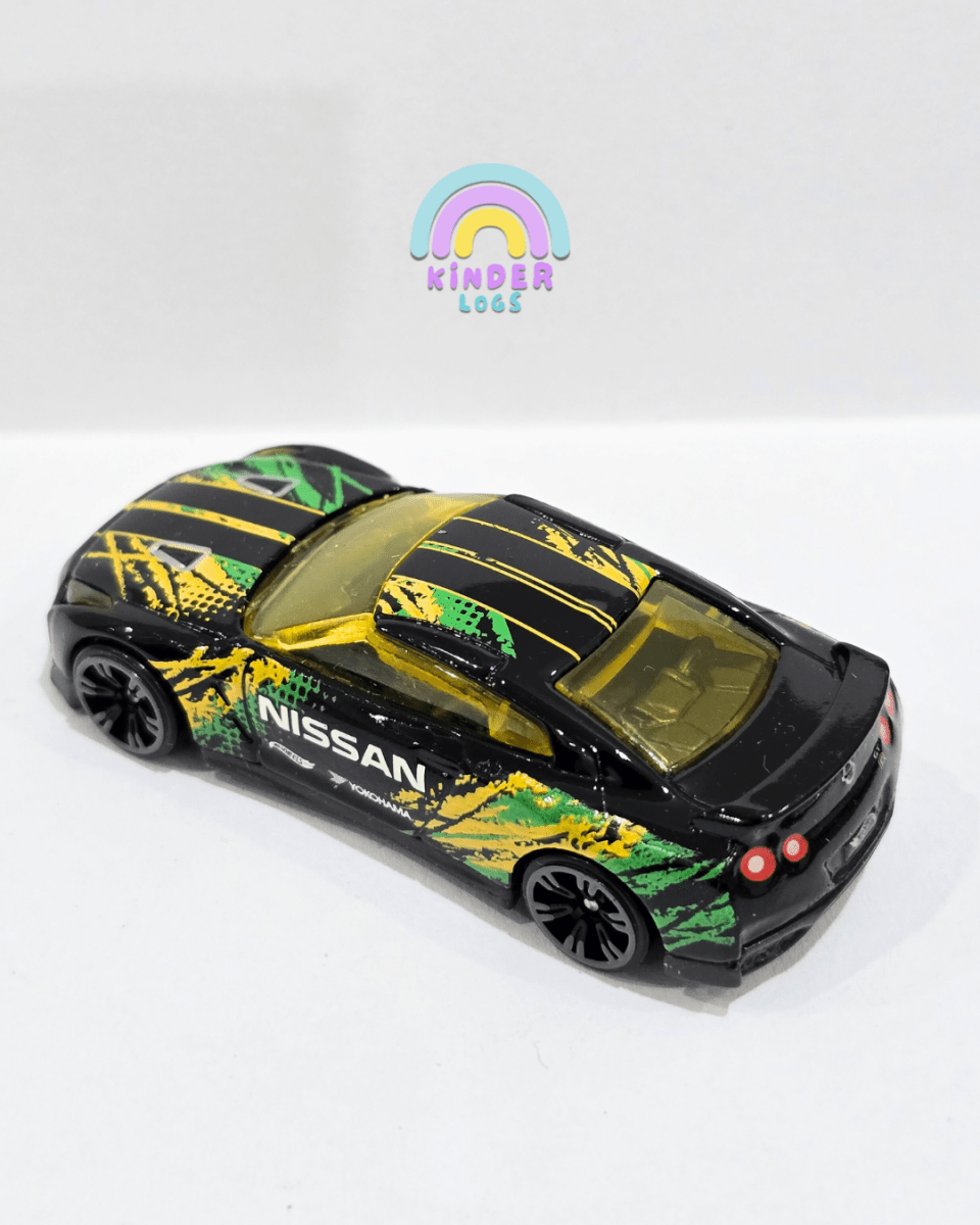 Hot Wheels 2017 Nissan GT - R (R35) - Neon Speeders (Uncarded) - Kinder Logs