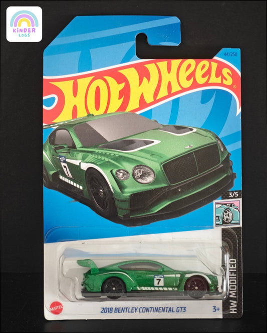 Hot Wheels 2018 Bentley Continental GT3 (Green Color) - Kinder Logs