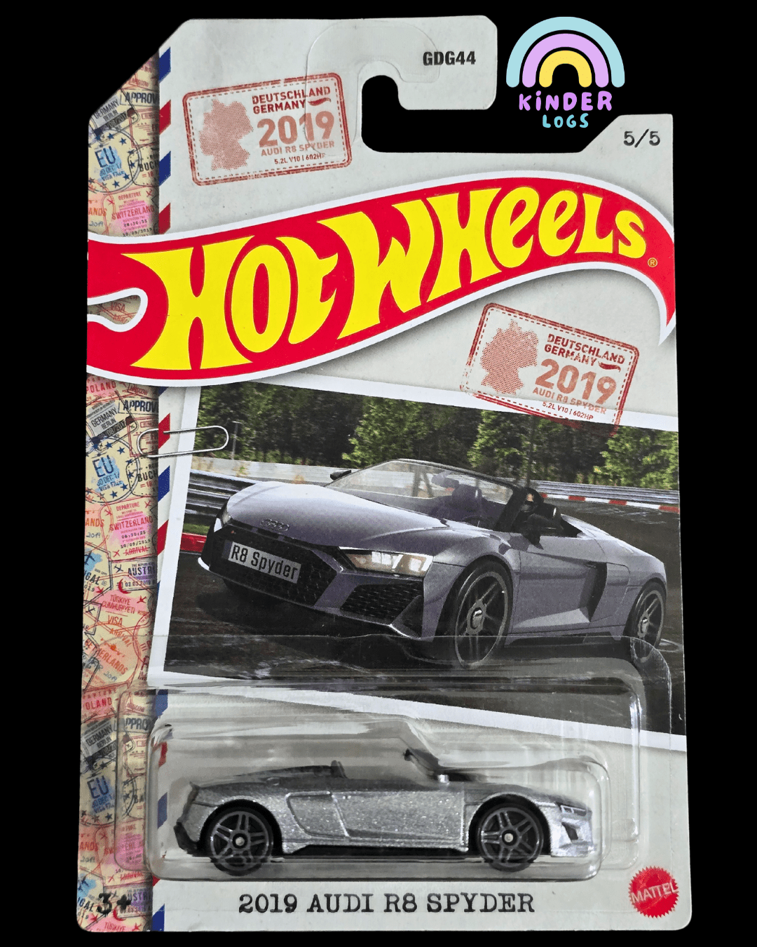 Hot Wheels 2019 Audi R8 Spyder - Silver (Imported) - Kinder Logs