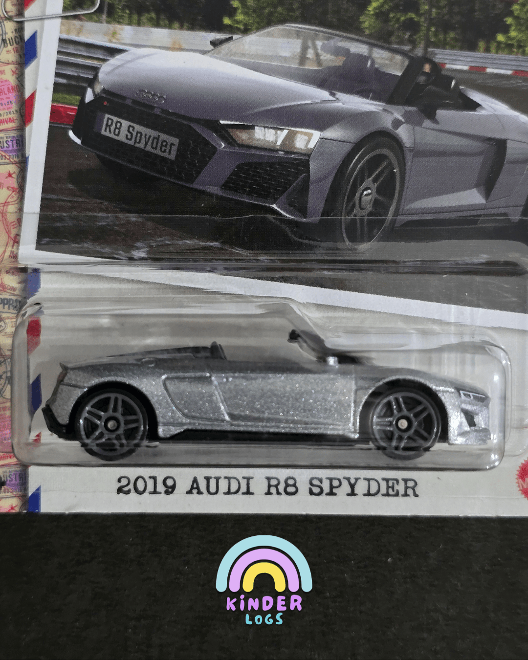 Hot Wheels 2019 Audi R8 Spyder - Silver (Imported) - Kinder Logs