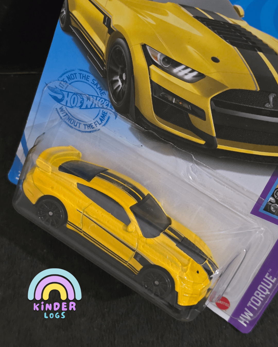 Hot Wheels 2020 Ford Mustang Shelby GT500 - Yellow (Imported) - Kinder Logs