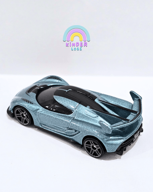 Hot Wheels 2020 Koenigsegg Jesko - Light Blue (Uncarded) - Kinder Logs