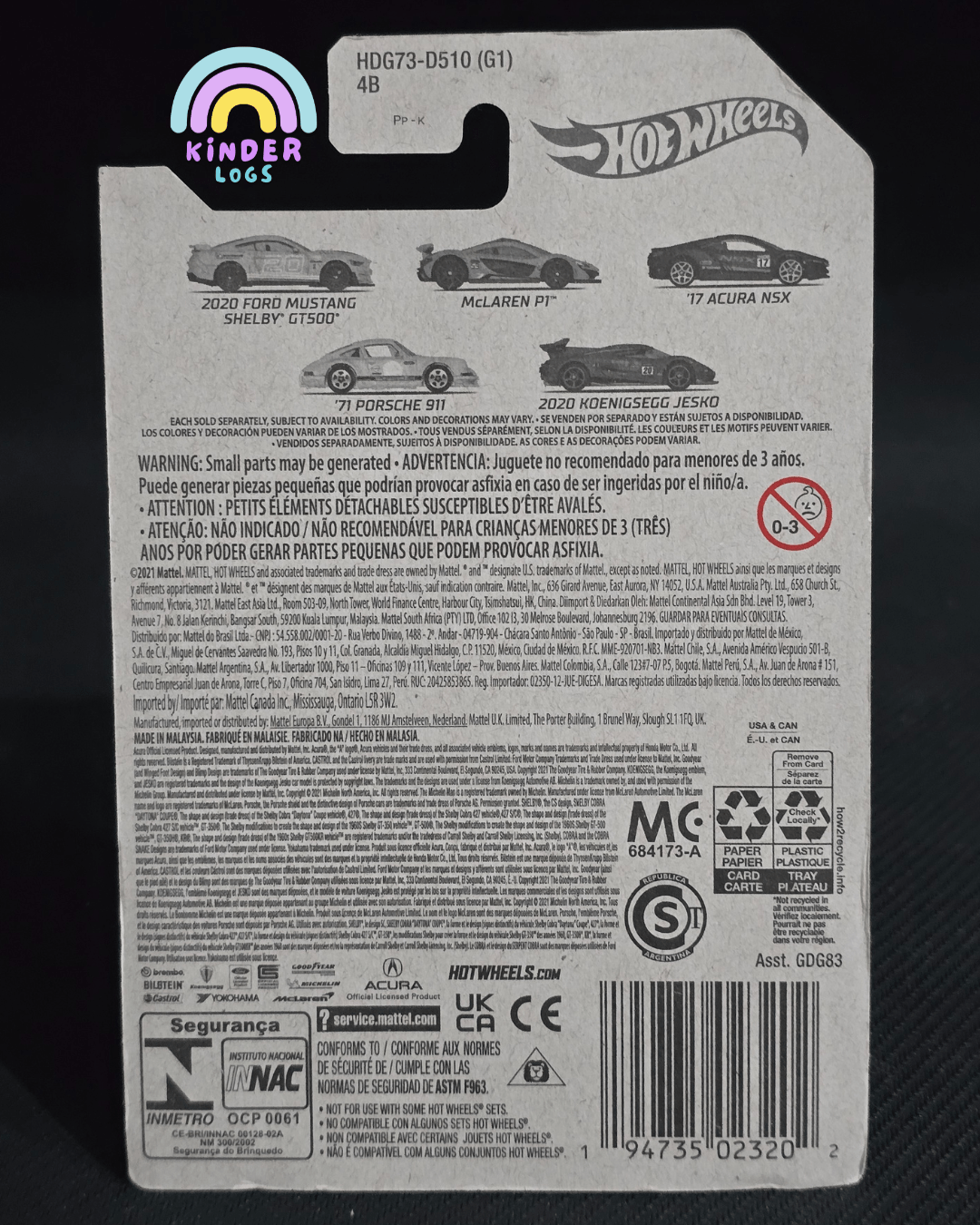 Hot Wheels 2020 Koenigsegg Jesko - Racing Circuit (Imported) - Kinder Logs