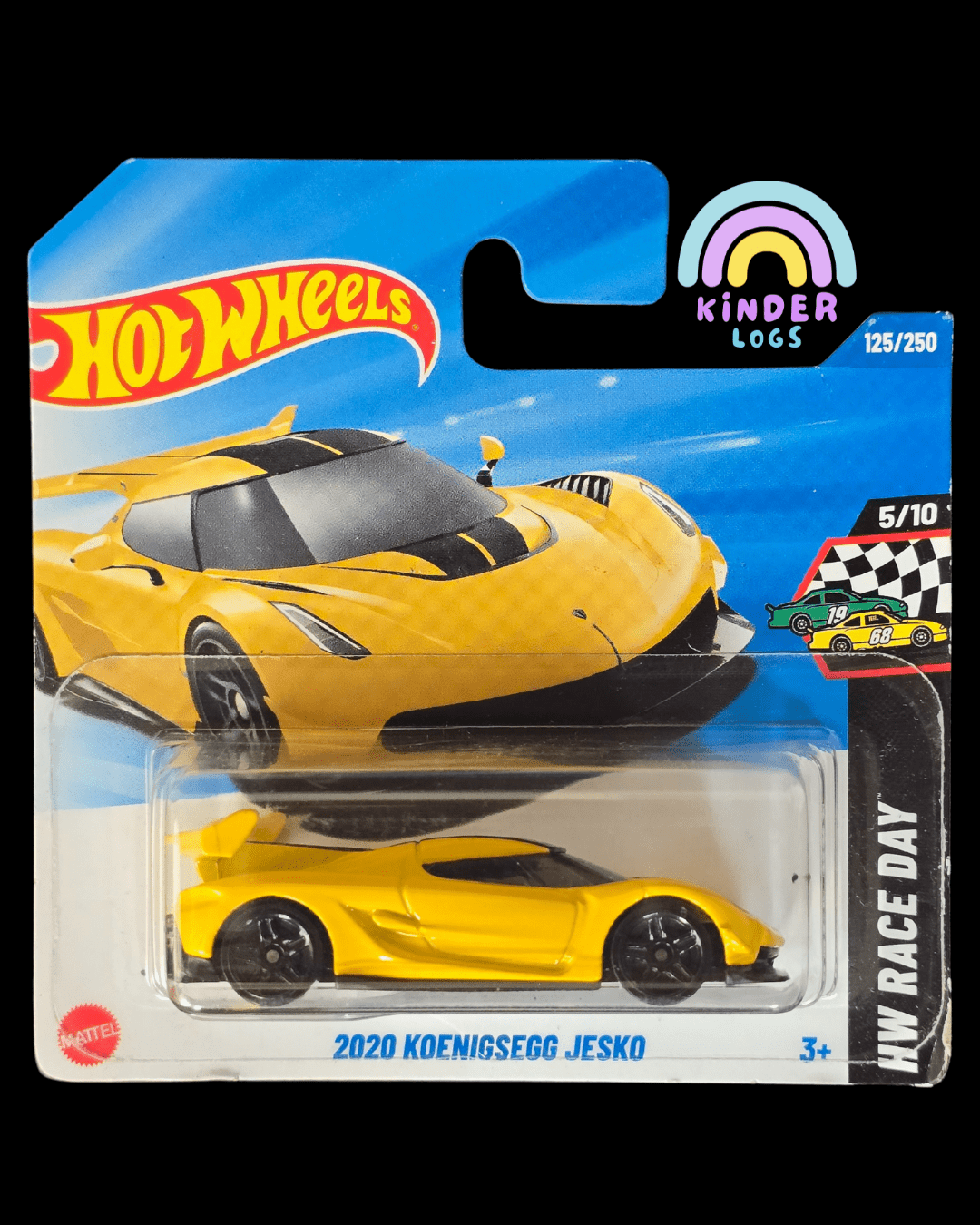Hot Wheels 2020 Koenigsegg Jesko - Yellow (Imported Short Card) - Kinder Logs