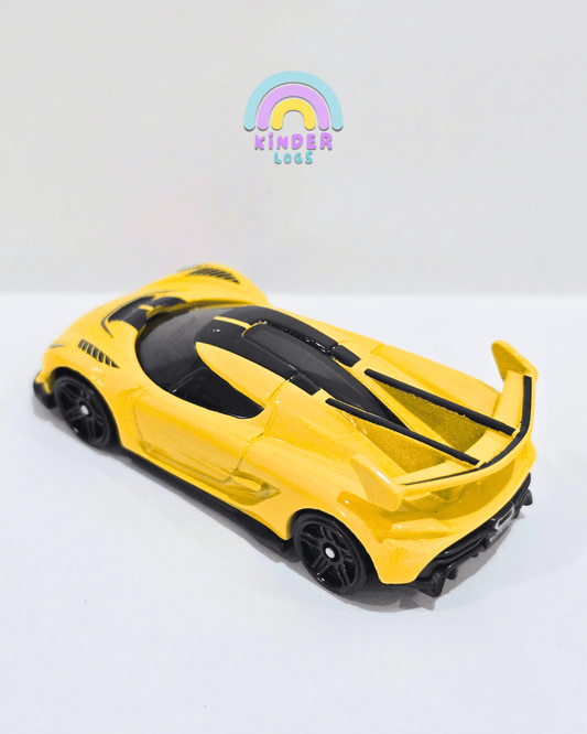 Hot Wheels 2020 Koenigsegg Jesko - Yellow (Uncarded) - Kinder Logs