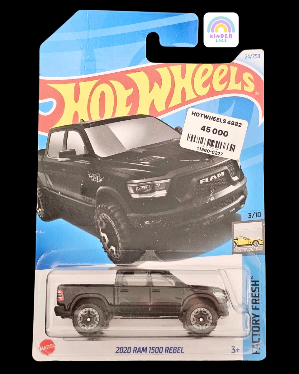 Hot Wheels 2020 RAM 1500 Rebel - Black Color - Kinder Logs
