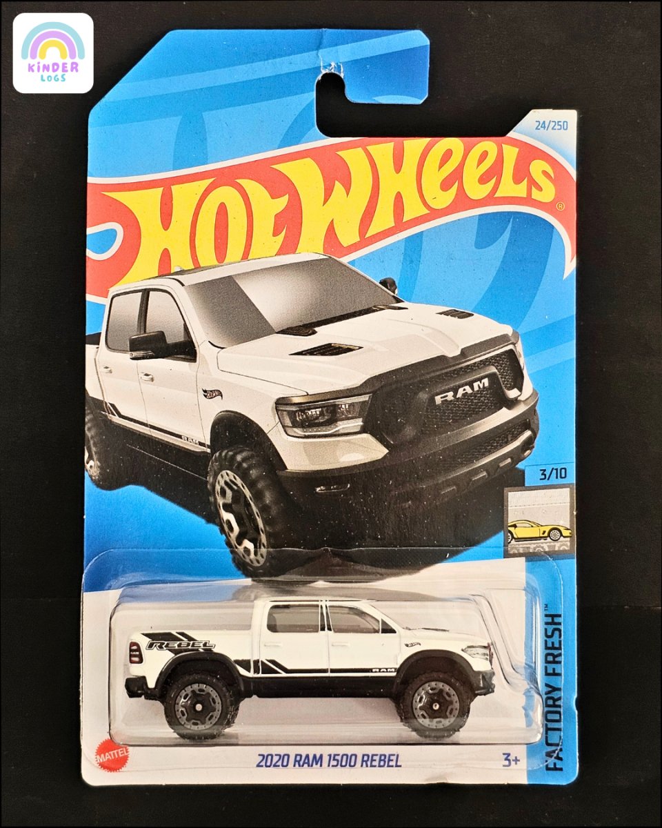 Hot Wheels 2020 RAM 1500 Rebel - White Color (Imported) - Kinder Logs
