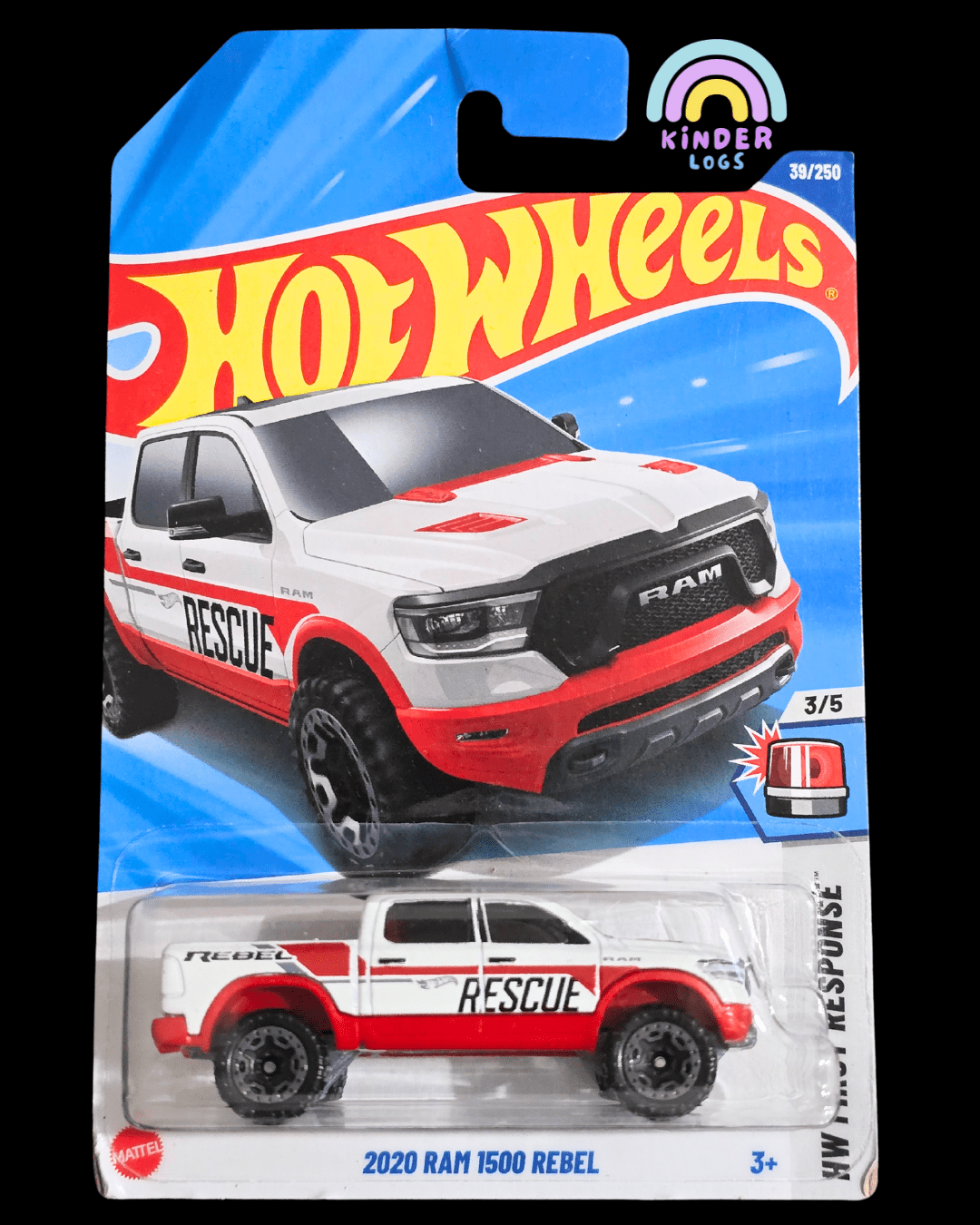 Hot Wheels 2020 RAM 1500 Rebel - White (Imported) - Kinder Logs