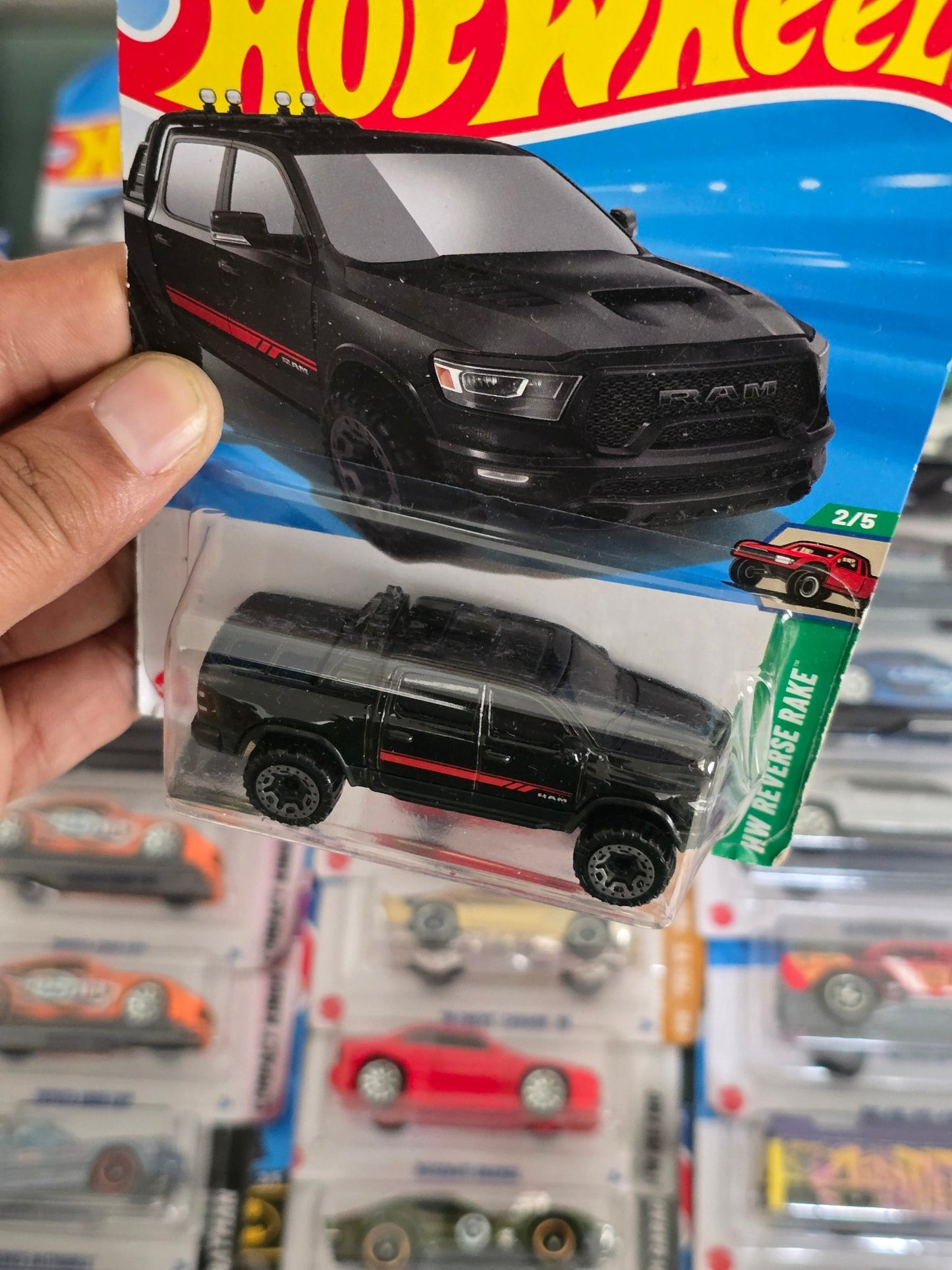 Hot Wheels 2023 RAM 1500 - Black (Imported) - Kinder Logs