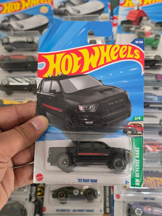 Hot Wheels 2023 RAM 1500 - Black (Imported) - Kinder Logs