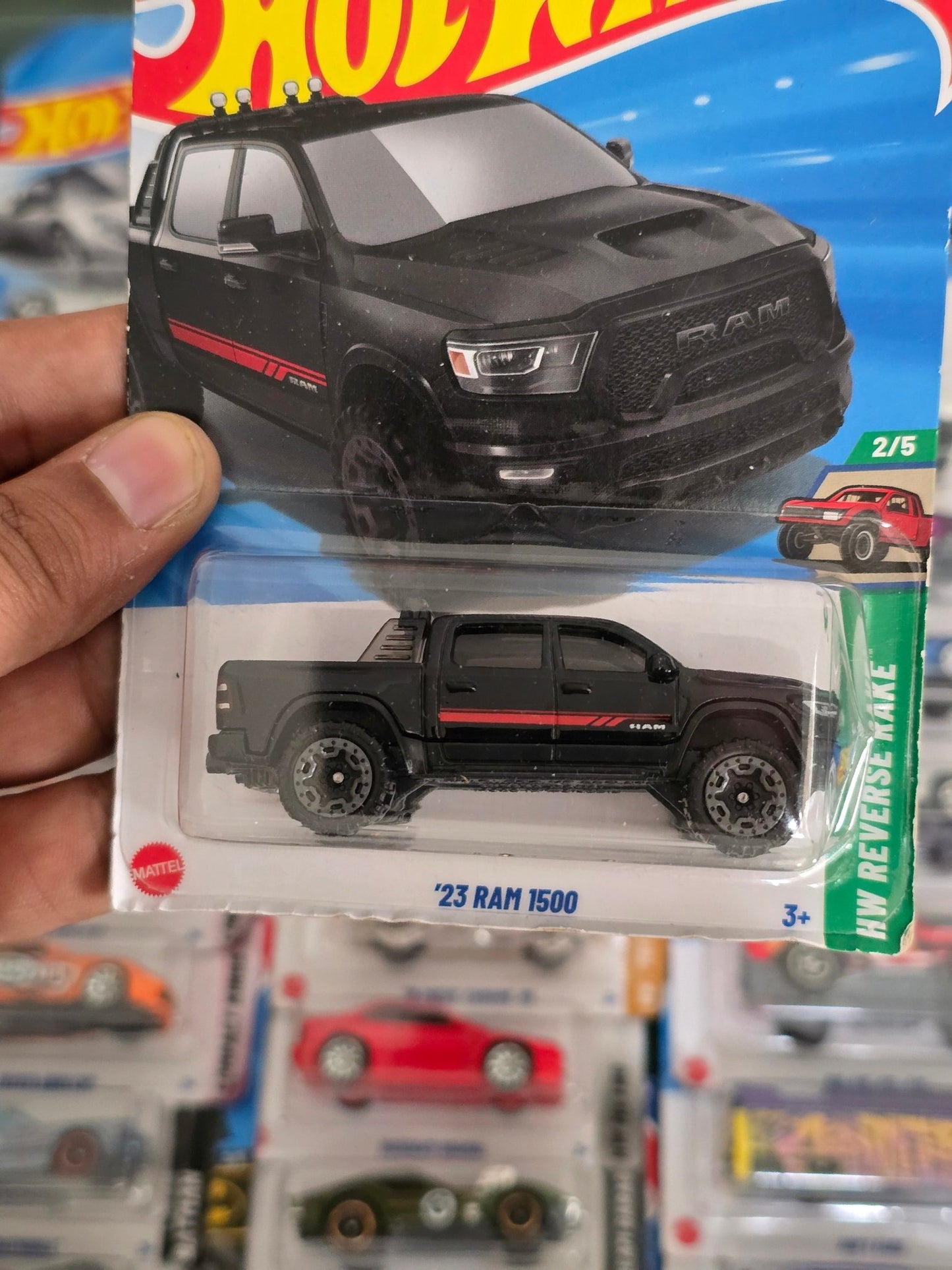 Hot Wheels 2023 RAM 1500 - Black (Imported) - Kinder Logs