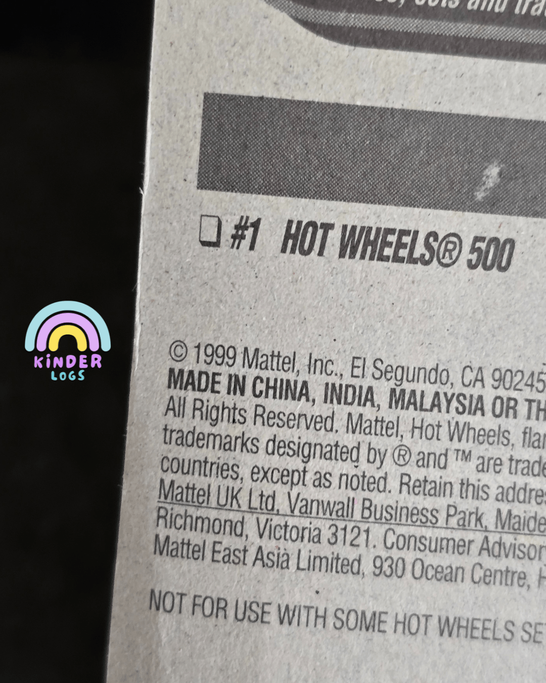 Hot Wheels 500 Race Car - Mad Maniax Series #1 - Kinder Logs