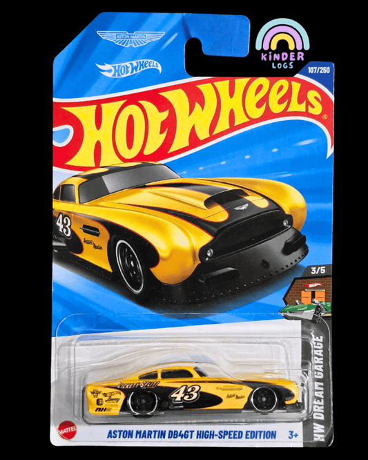 Hot Wheels Aston Martin DB4GT High - Speed Edition - Yellow (Imported) - Kinder Logs