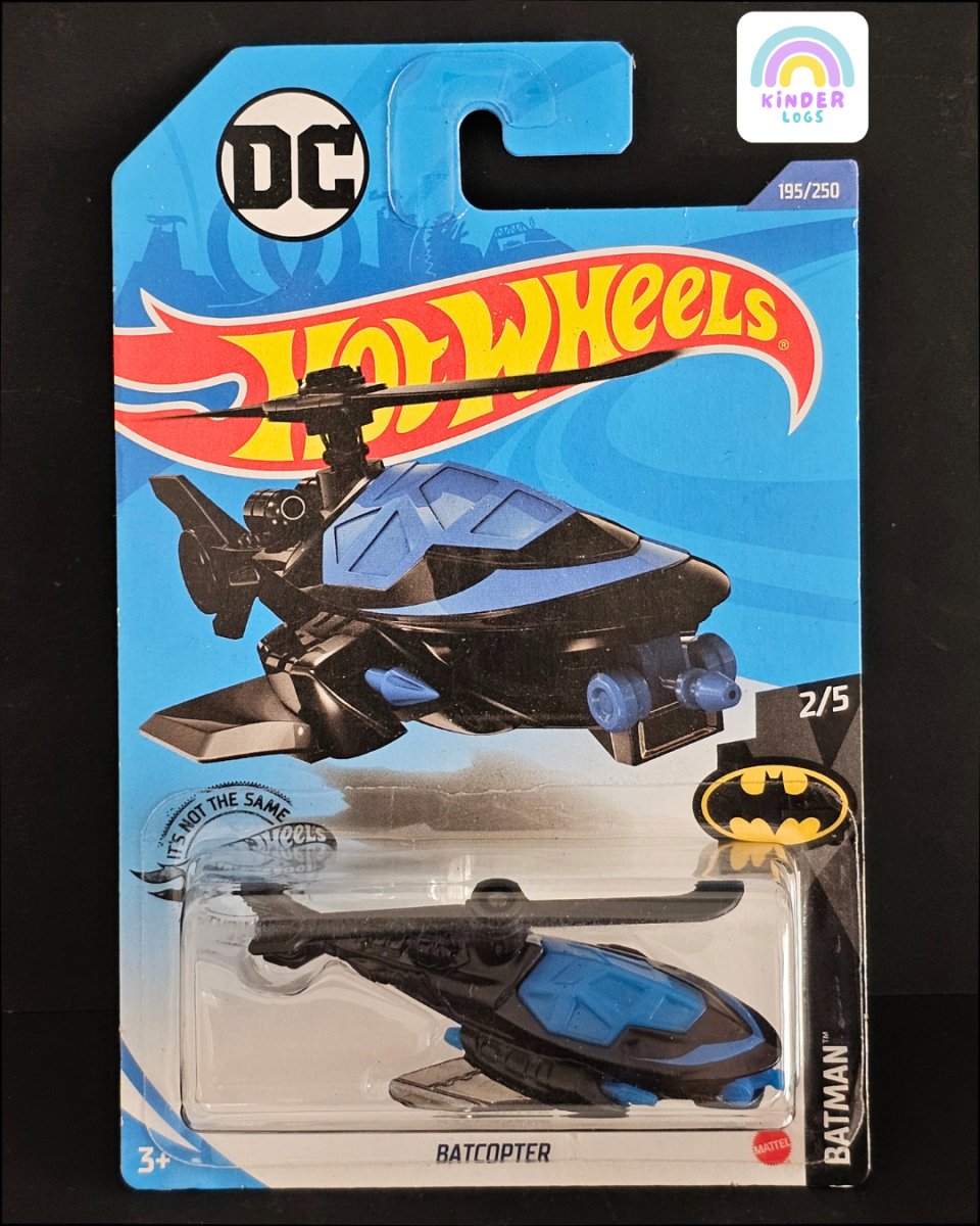 Hot Wheels Batcopter - DC Batman Helicopter - Kinder Logs
