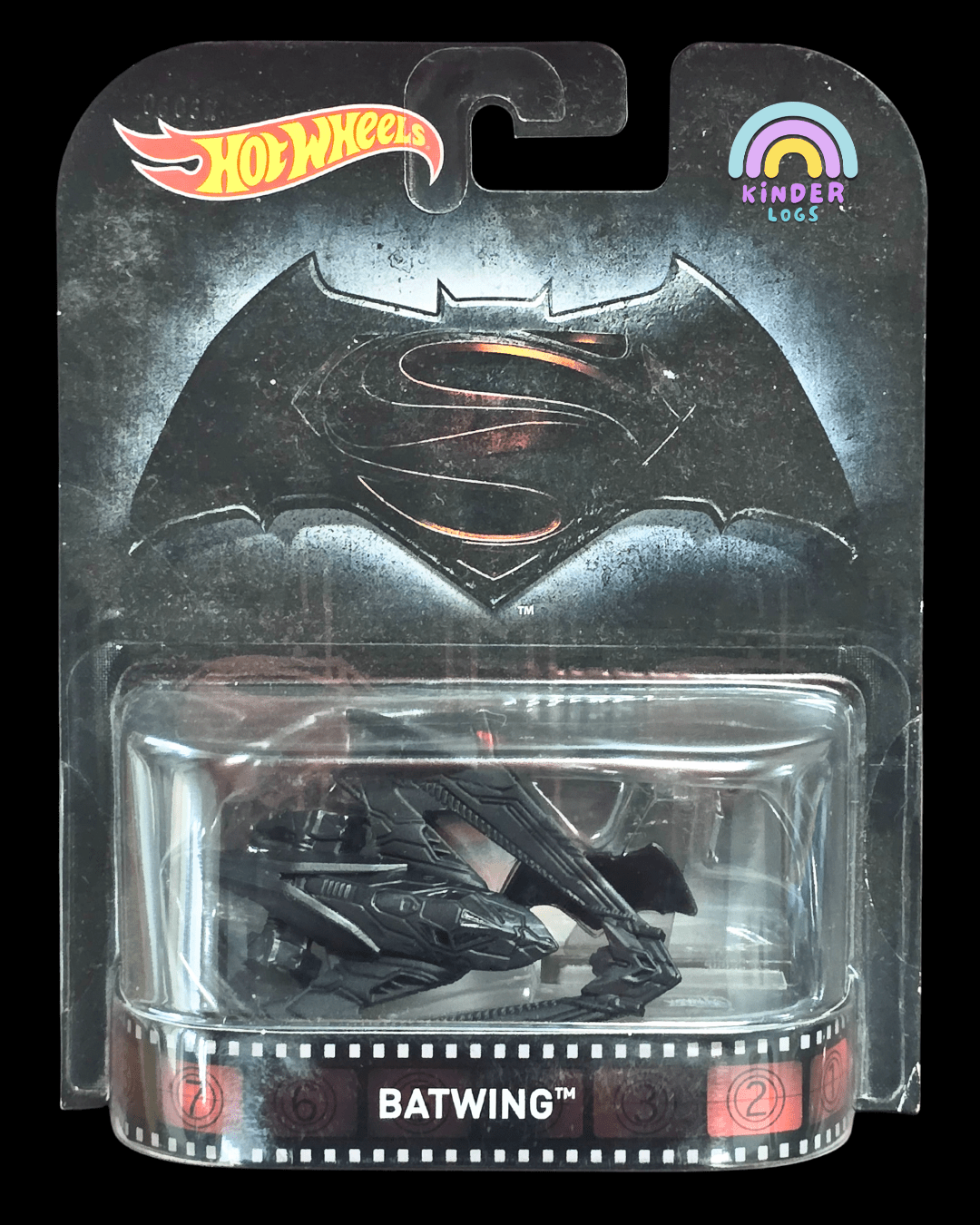 Hot Wheels Batman vs Superman Batwing (Rare Card) - Kinder Logs