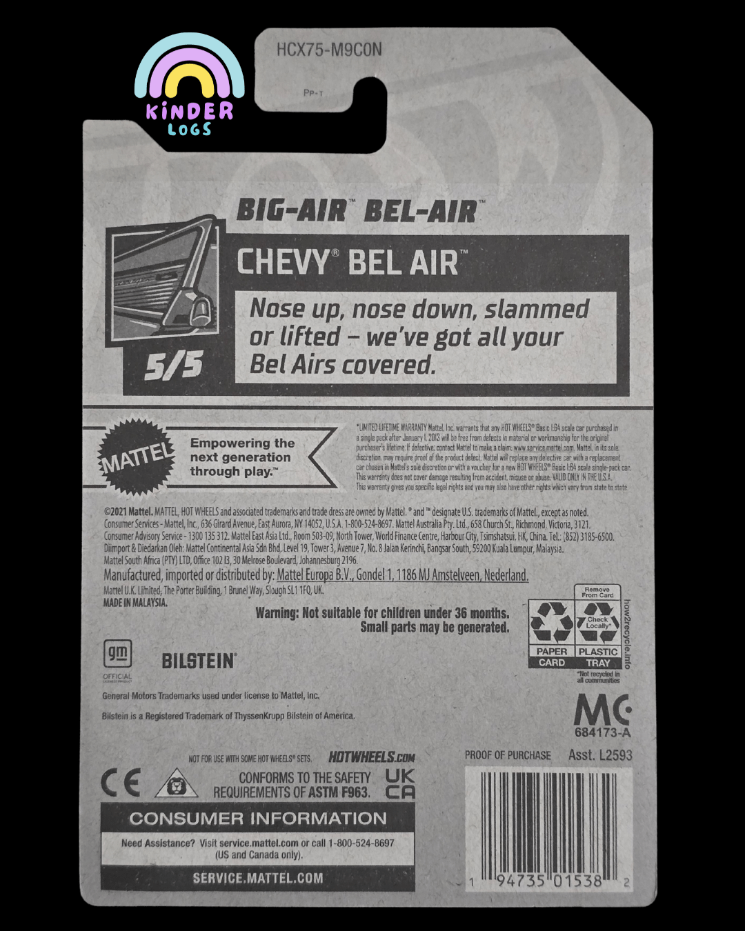 Hot Wheels Big - Air Bel - Air - Exclusive Pink Color (Imported) - Kinder Logs