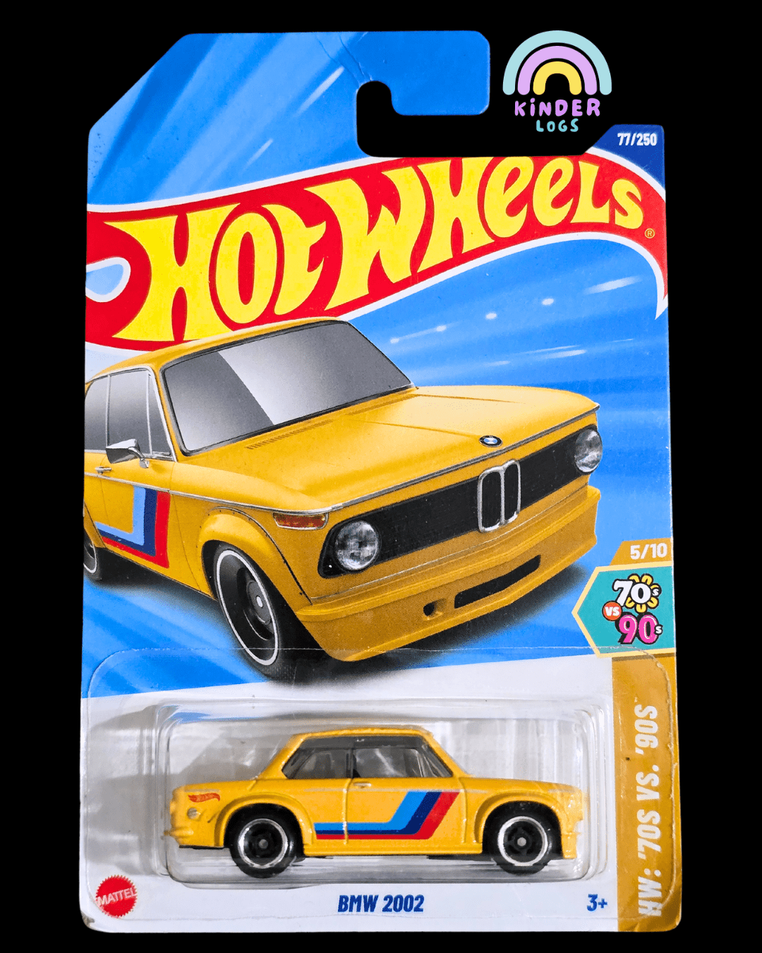Hot Wheels BMW 2002 - Yellow (Imported) - Kinder Logs