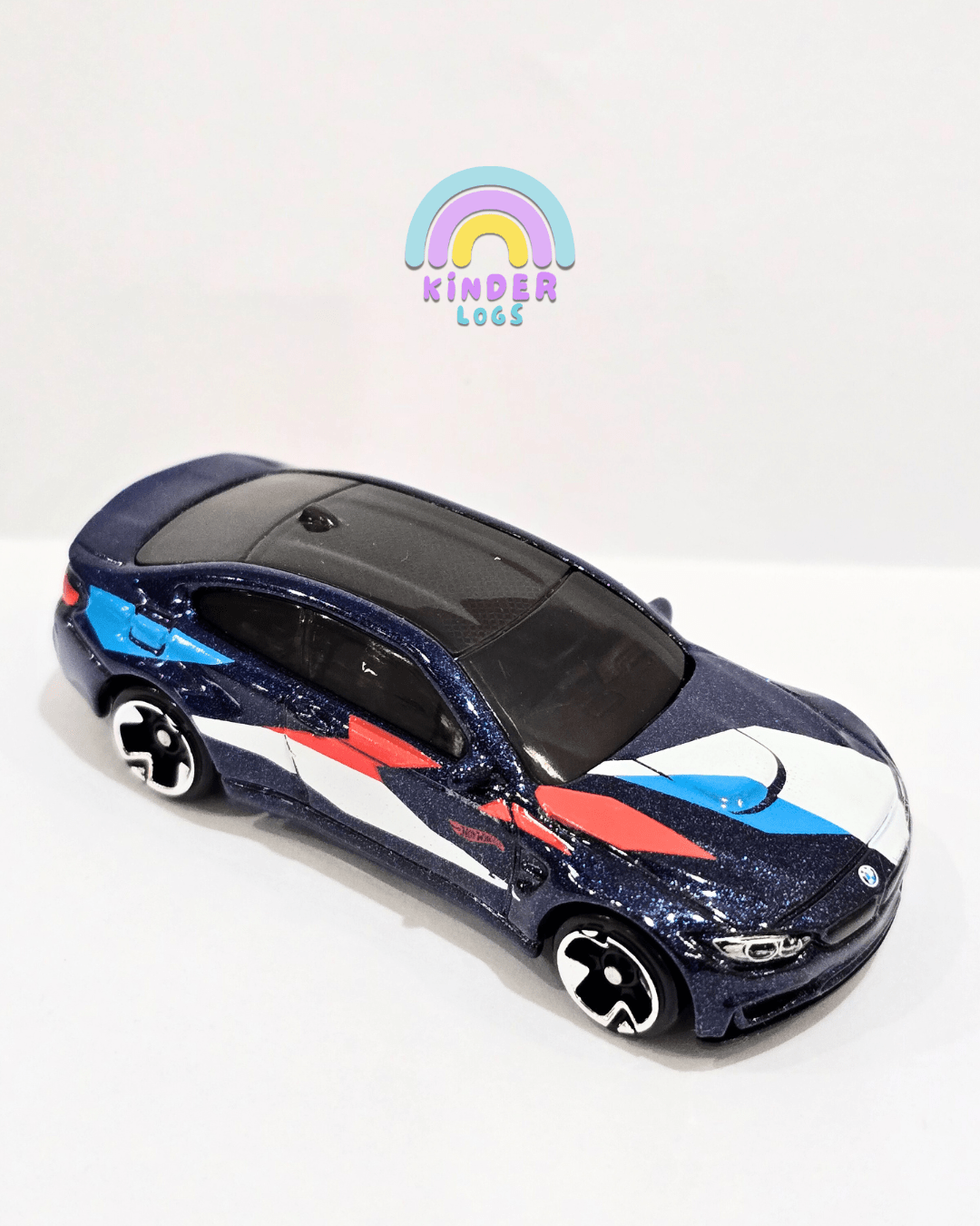 Hot Wheels BMW M4 - Blue With Graphics (Uncarded) - Kinder Logs