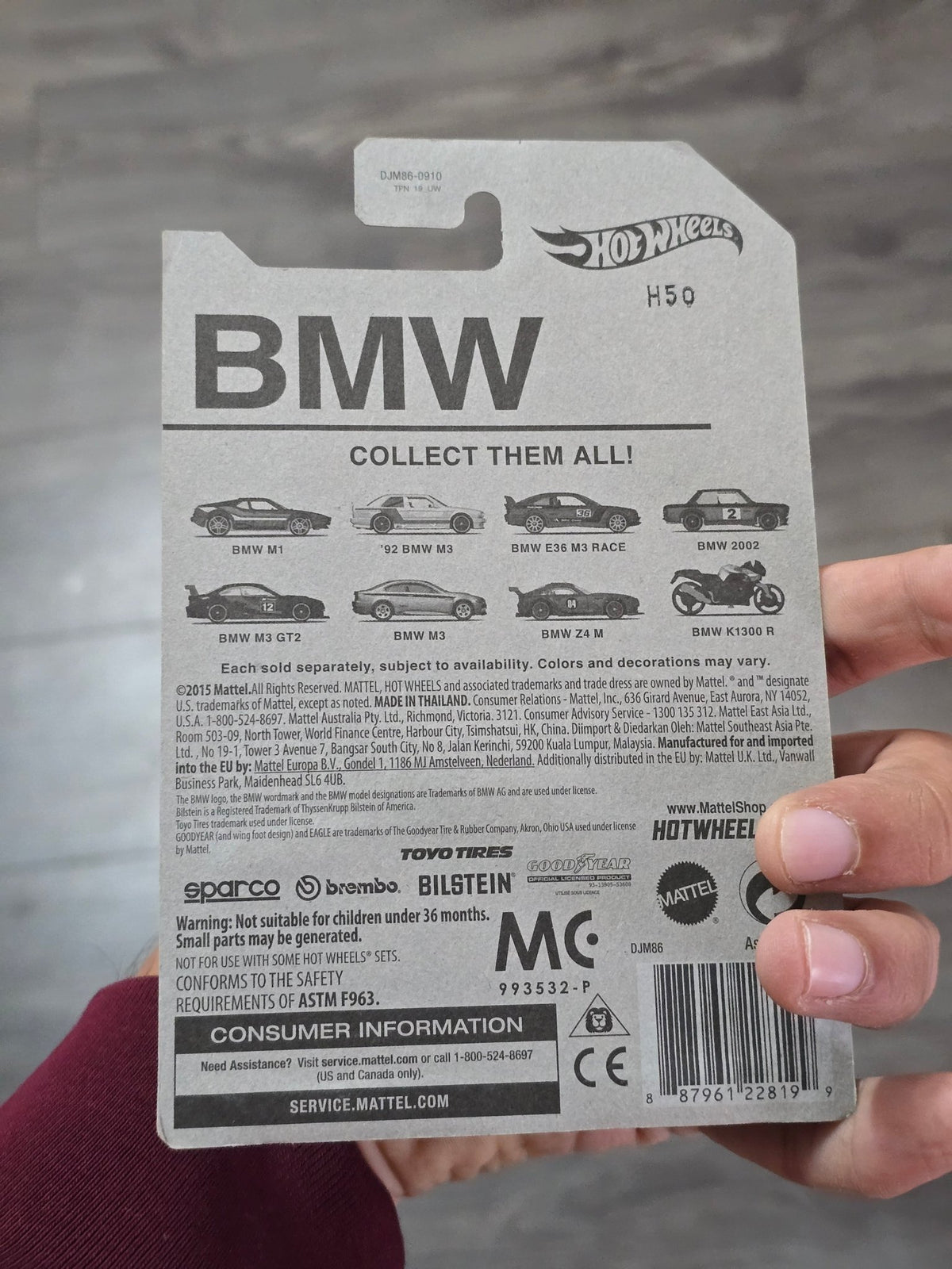 Hot Wheels BMW Z4 M - Grey (2015 Imported Card) - Kinder Logs