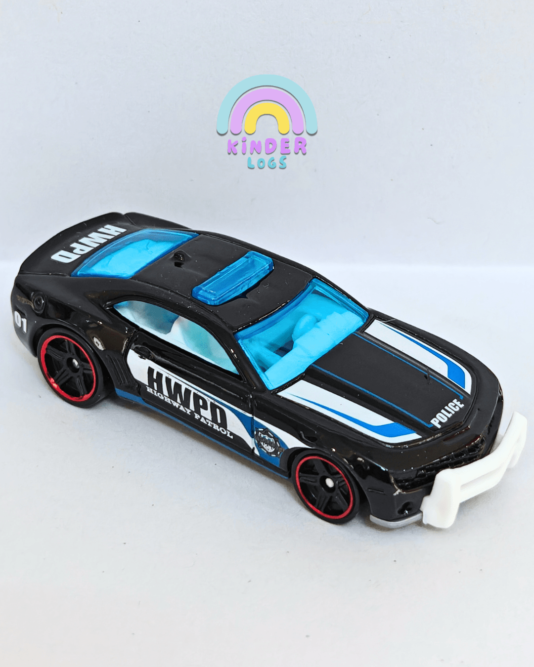 Hot Wheels Chevy Camaro Highway Patrol Car - Black (Uncarded - New) - Kinder Logs