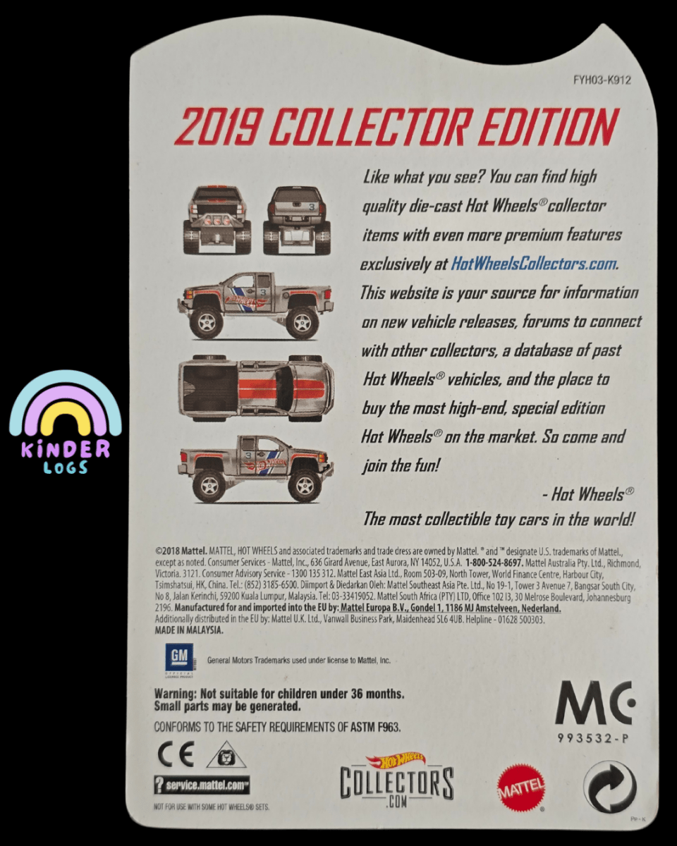 Hot Wheels Chevy Silverado Off Road - 2019 ZAMAC Collector Edition - Kinder Logs