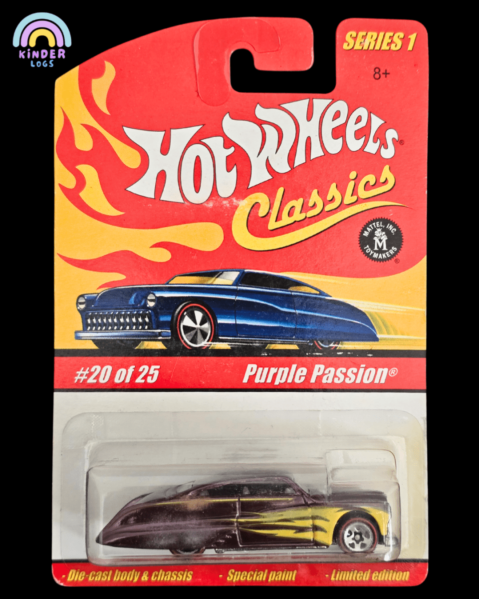 Hot Wheels Classics Purple Passion - Dark Purple (Series 1 #20) - Kinder Logs