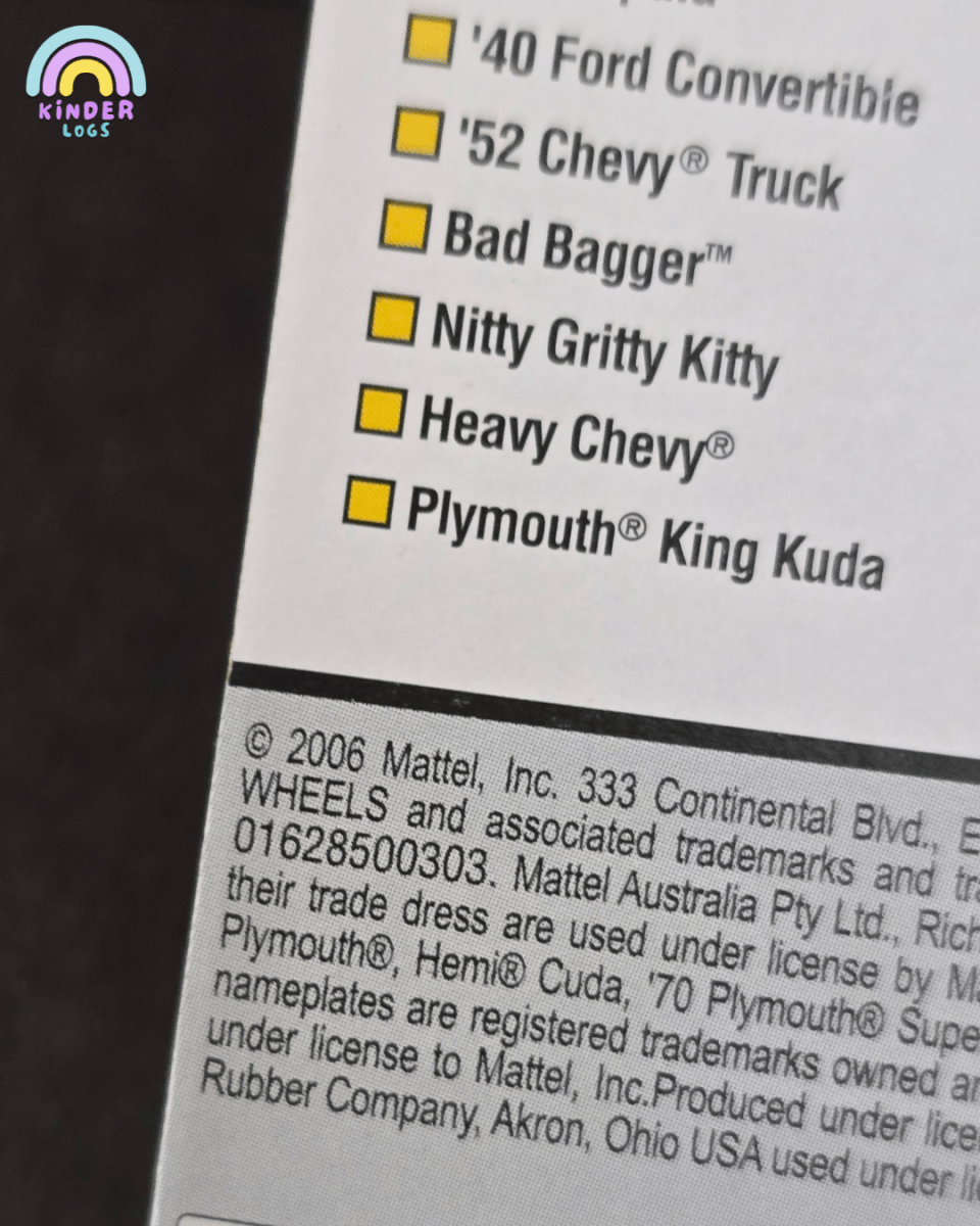 Hot Wheels Classics Purple Passion - Teal (Series 3 #18) - Kinder Logs