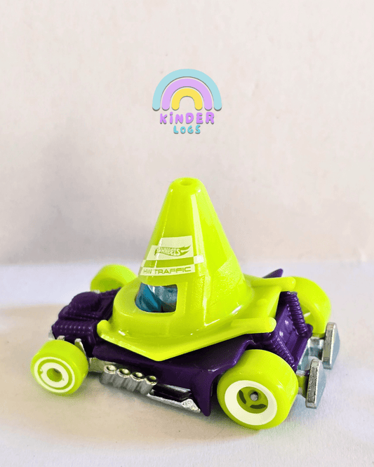 Hot Wheels Cone Shaker - Green - With Metal Base (Uncarded - New) - Kinder Logs