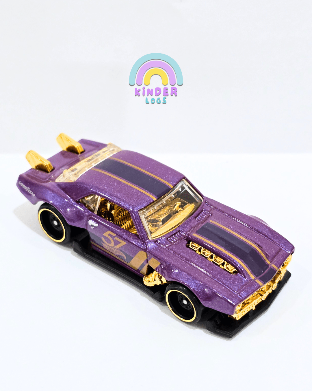 Hot Wheels Custom 1968 Chevrolet Camaro - 57th Anniversary (Uncarded) - Kinder Logs