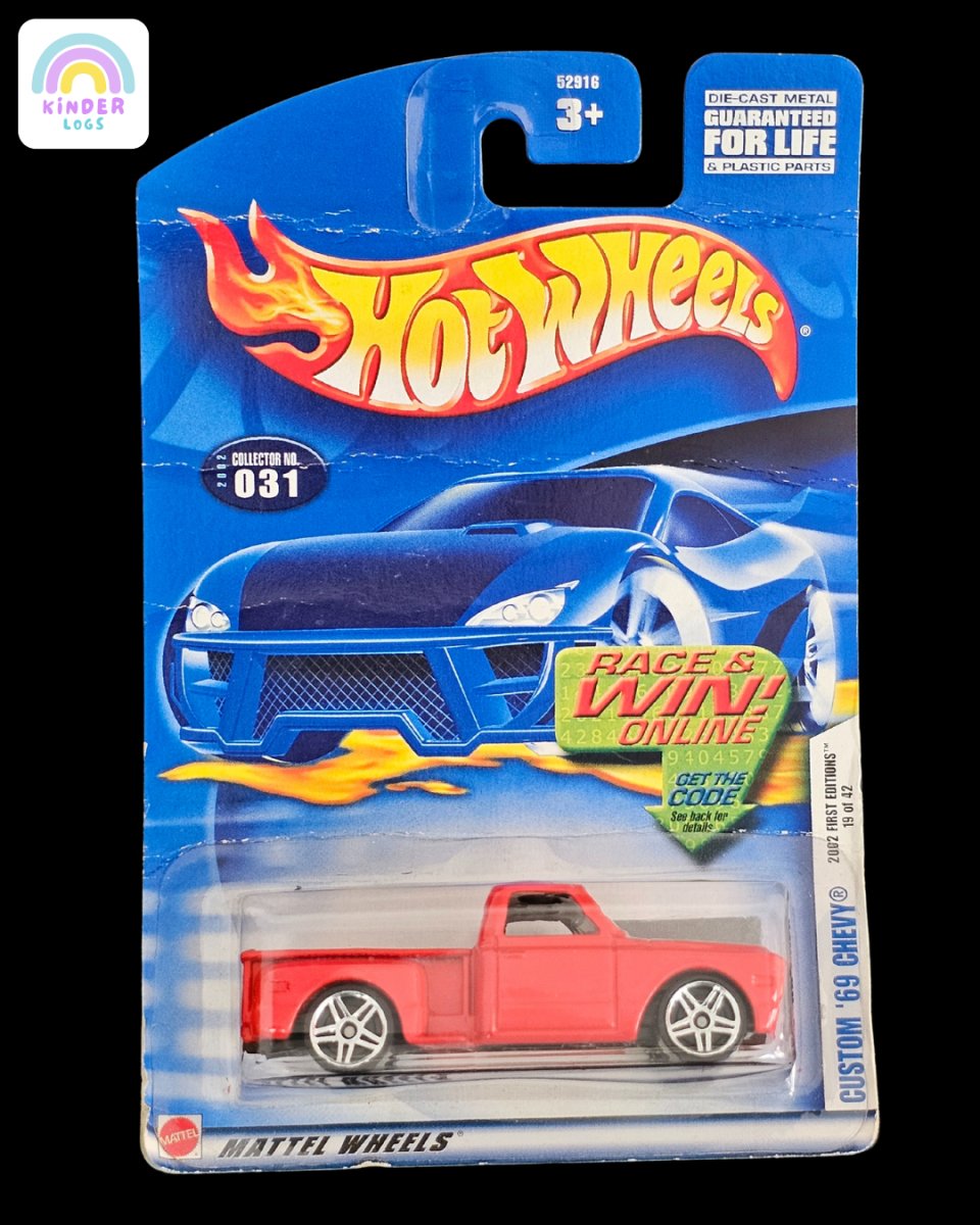 Hot Wheels Custom 1969 Chevy Pickup Truck (Creased Card) - Kinder Logs