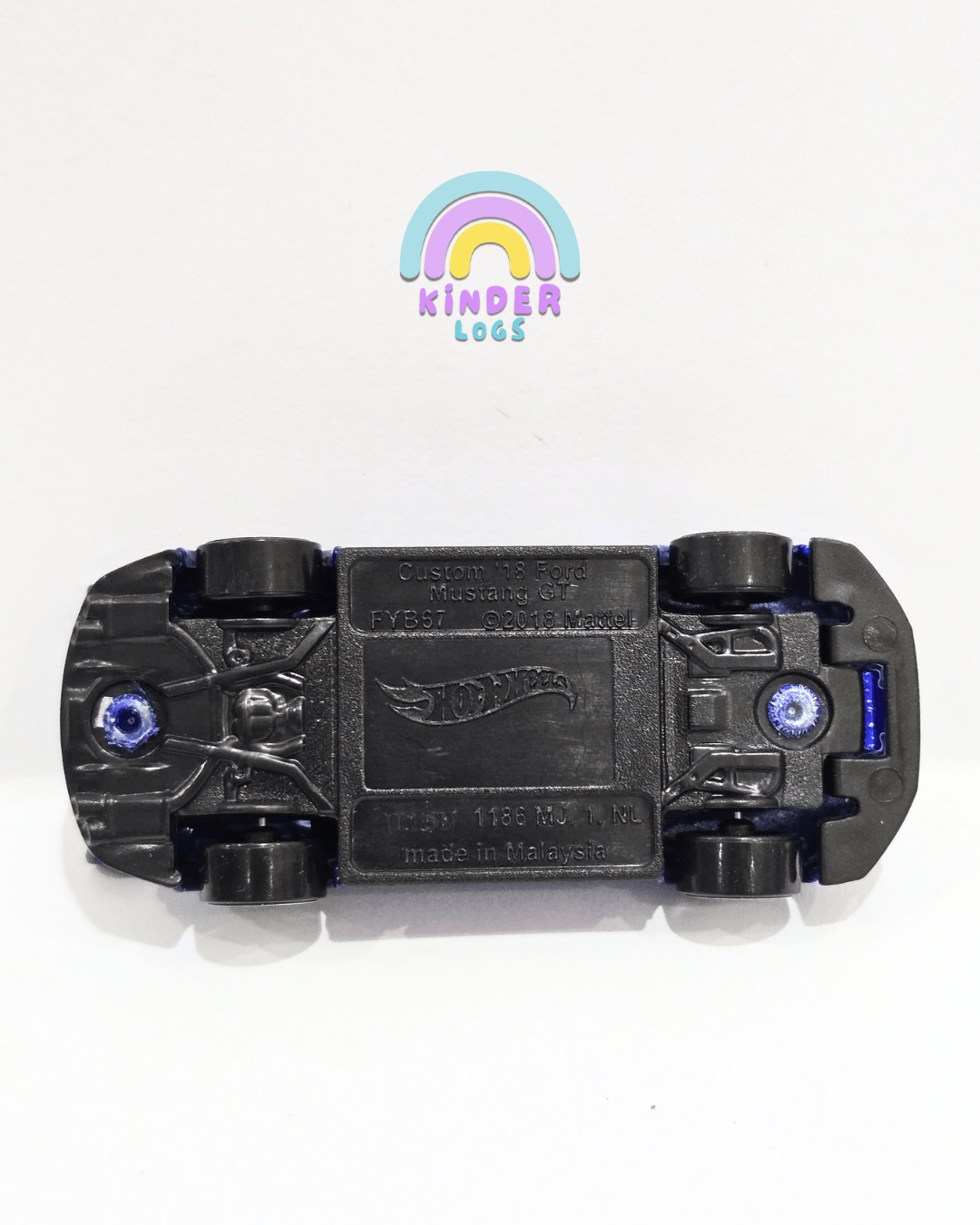 Hot Wheels Custom 2018 Ford Mustang GT - Blue (Uncarded) - Kinder Logs