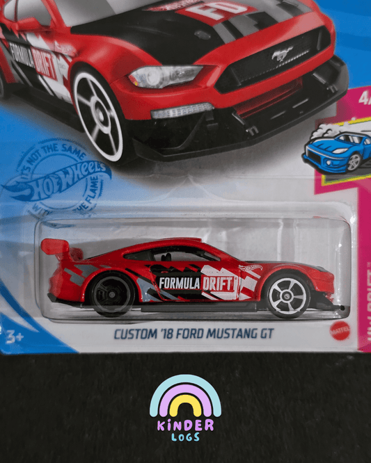 Hot Wheels Custom 2018 Ford Mustang GT - Formula Drift (Imported) - Kinder Logs