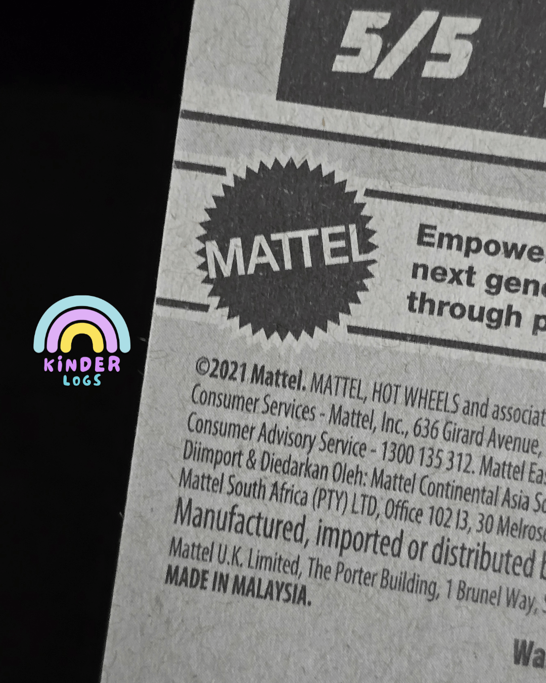 Hot Wheels Custom 2018 Ford Mustang GT - Spoiler Alert (Imported) - Kinder Logs