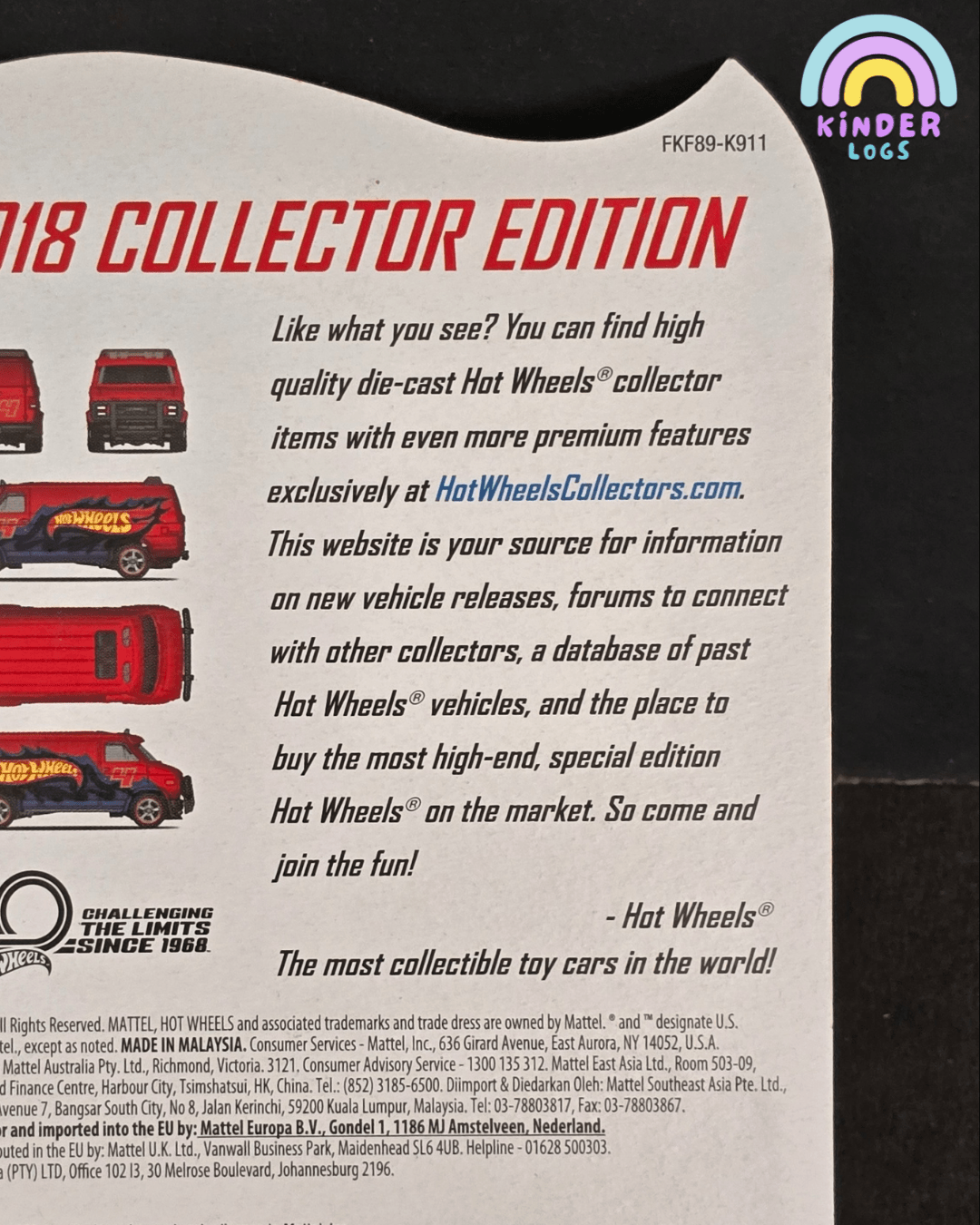 Hot Wheels Custom GMC Panel Van - 2018 Collector Edition - Kinder Logs