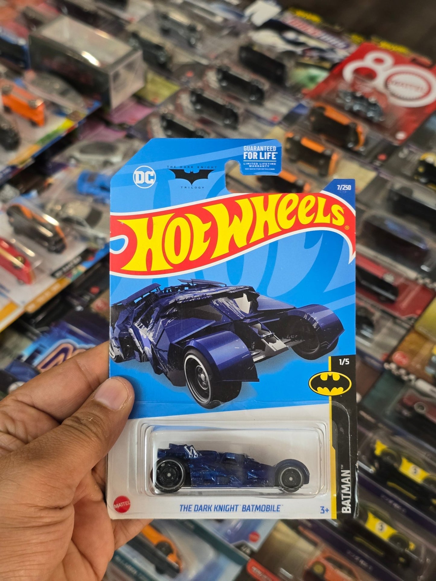 Hot Wheels DC Batman 'The Dark Knight Trilogy' Batmobile (Treasure Hunt) - Kinder Logs