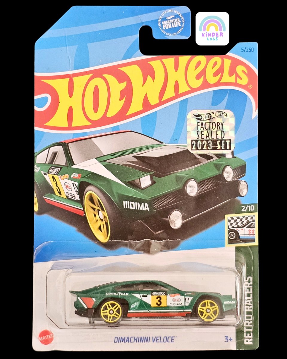 Hot Wheels Dimachinni Veloce - Factory Sealed (Green) - Kinder Logs