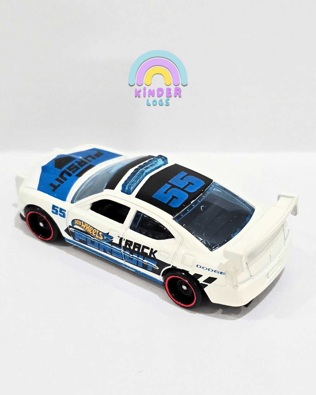 Hot Wheels Dodge Charger Drift - White (Uncarded) - Kinder Logs