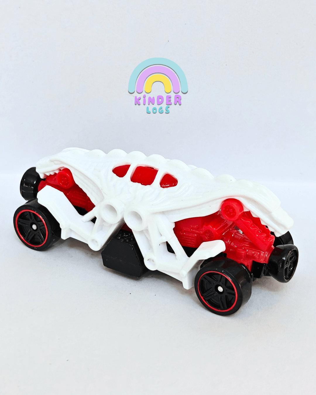 Hot Wheels Double Demon - White (Uncarded - New) - Kinder Logs