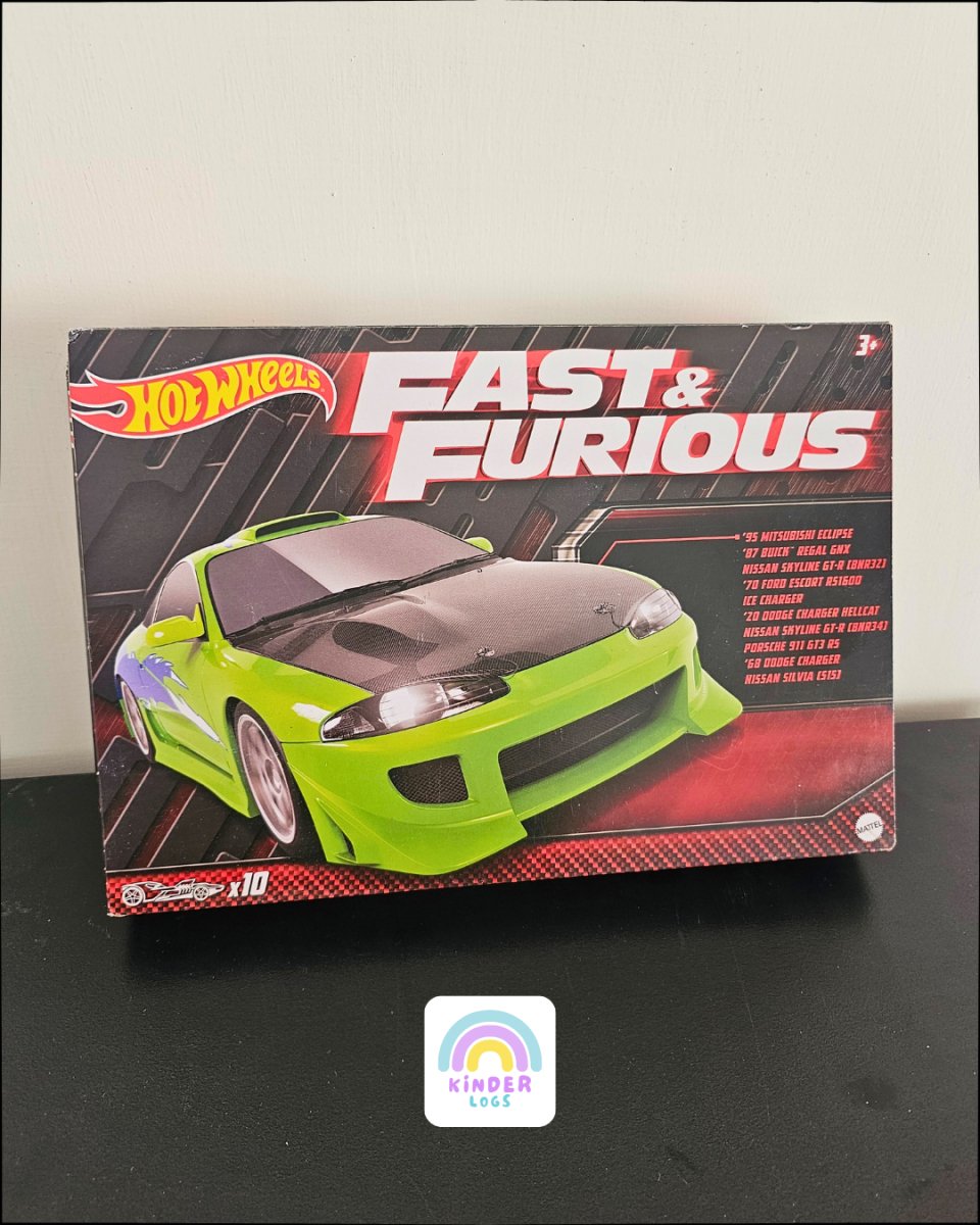 Hot Wheels Fast and Furious 10 Cars Pack - Kinder Logs