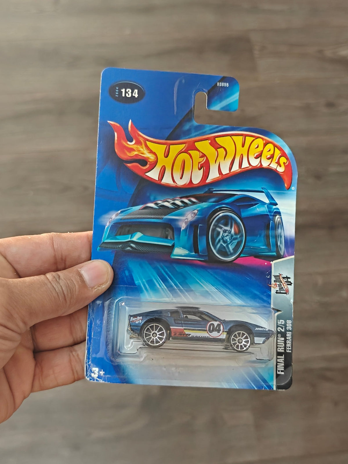 Hot Wheels Ferrari 308 - Collector No. 134 Final Run (Rare 2003 Card) - Kinder Logs